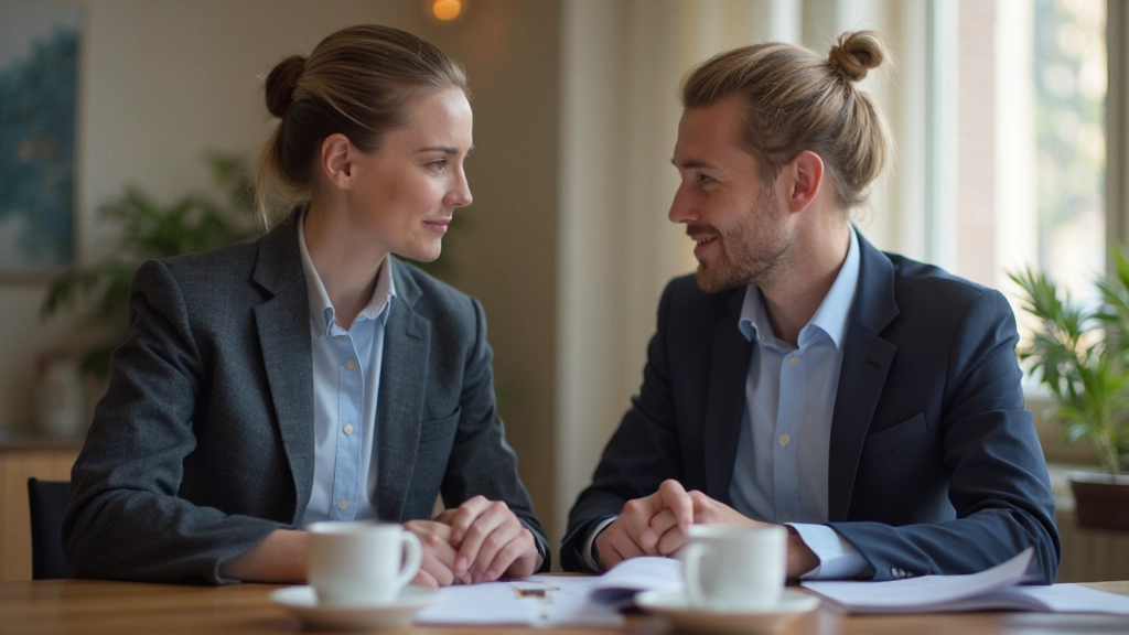 En mentor och mentee i en meningsfull utvecklingsdiskussion
