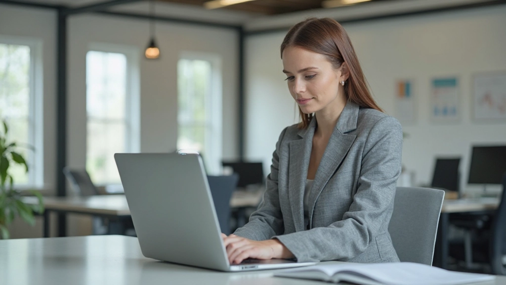 Professionell person analyserar data på laptop med grafer och statistik på skärmen