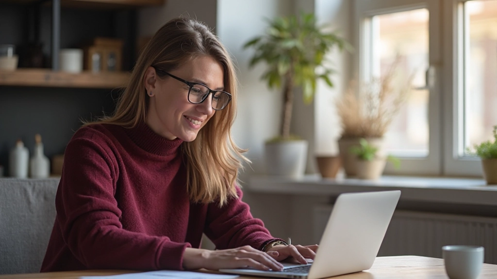 Professionell person utvecklar sin kompetens genom online-utbildning och kursarbete