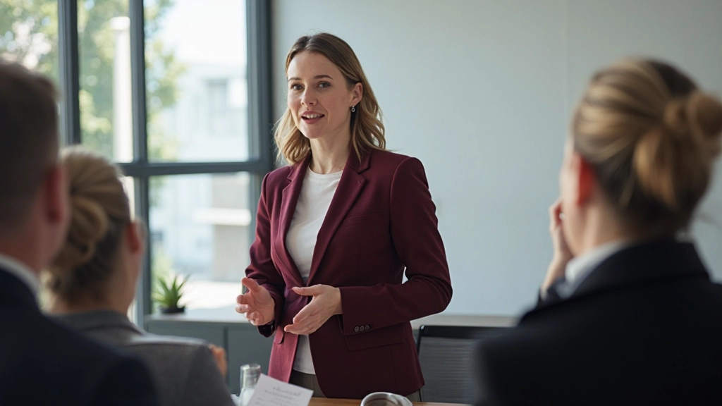 Professionell presentation med engagerad publik